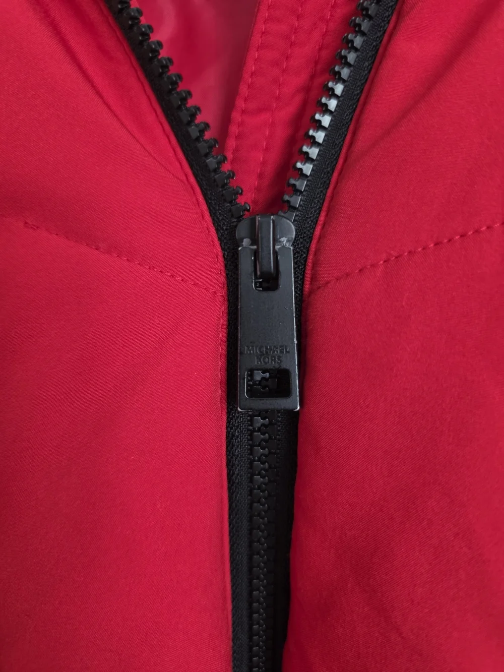 Michael Kors Red Puffer Jacket Belted Hooded M RRP $350 EUC